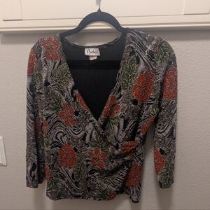 Floral V-Neck Blouse